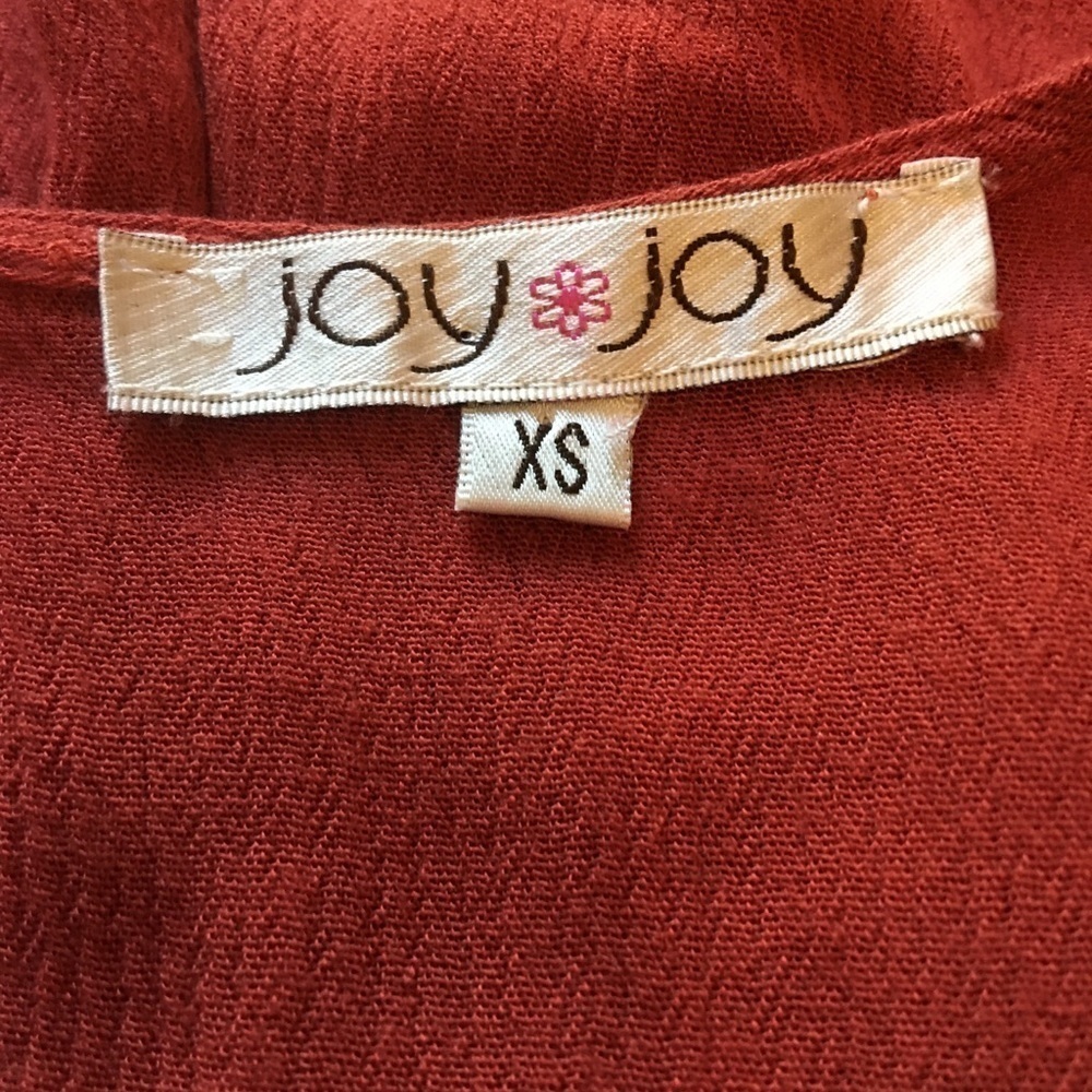 JOY JOY PULLON TOP SZ XS. BOHO FRAYED TRIM - Picture 3 of 9